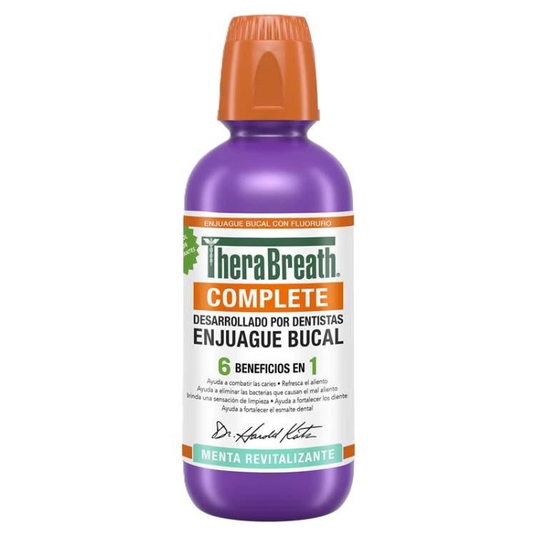 THERABREATH MENTA REVITALIZANTE ENJUAGUE BUCAL PARA UN CUIDADO COMPLETO HASTA POR 12 HORAS